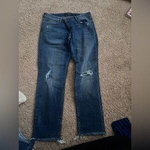 Lucky Brand Dark Blue Distressed Straight Leg Jeans